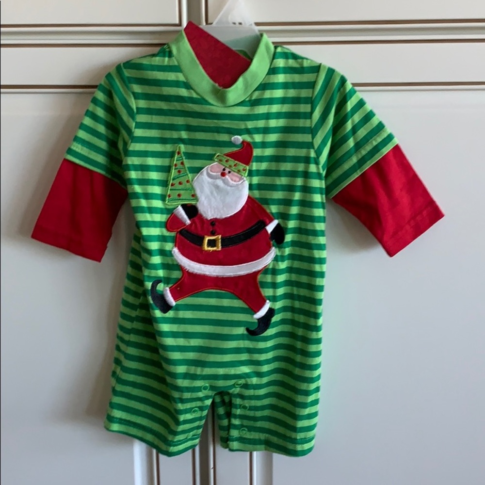 NWT  Infant 6 mo boy Christmas romper